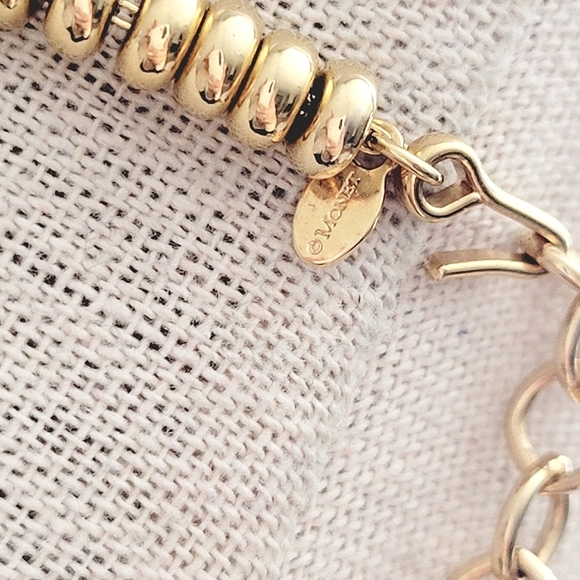 VINTAGE Monet multi-strand bib gold tone necklace - Picture 2 of 7